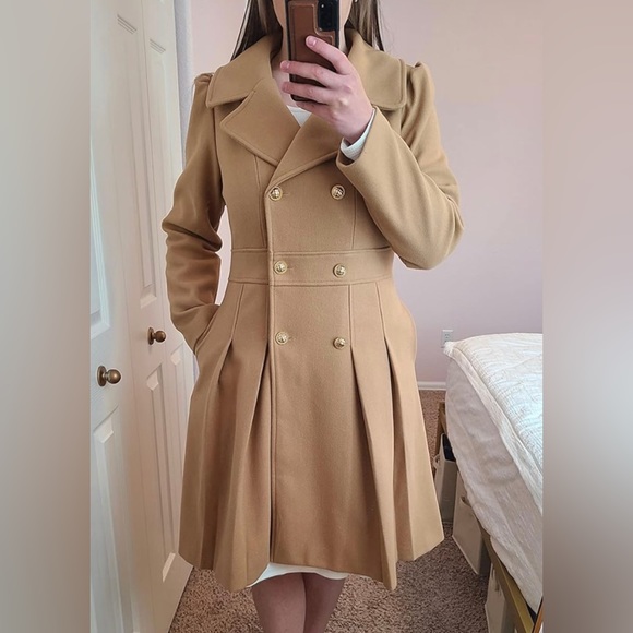 𝅺Women's Trench Coat Notch Lapel Double Breasted Khaki Size : Large - Picture 1 of 10